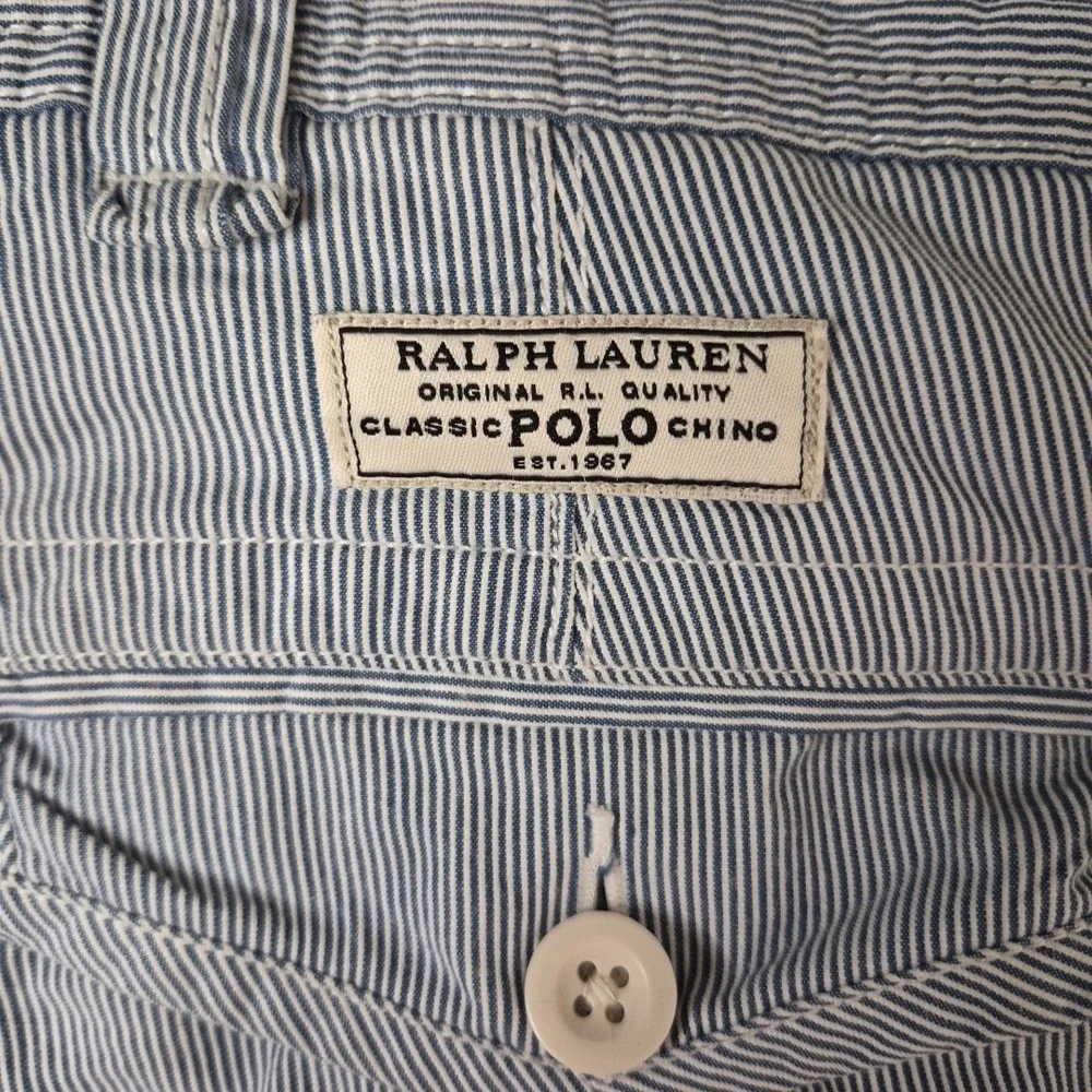 Polo Ralph Lauren Cargo Shorts Mens 44B Seersucker Striped Casual Outdoor Summer